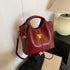 Red Vintage Soft PU Leather Crossbody Handbag | Large Capacity Shoulder Tote | Unique Minimalist Design
