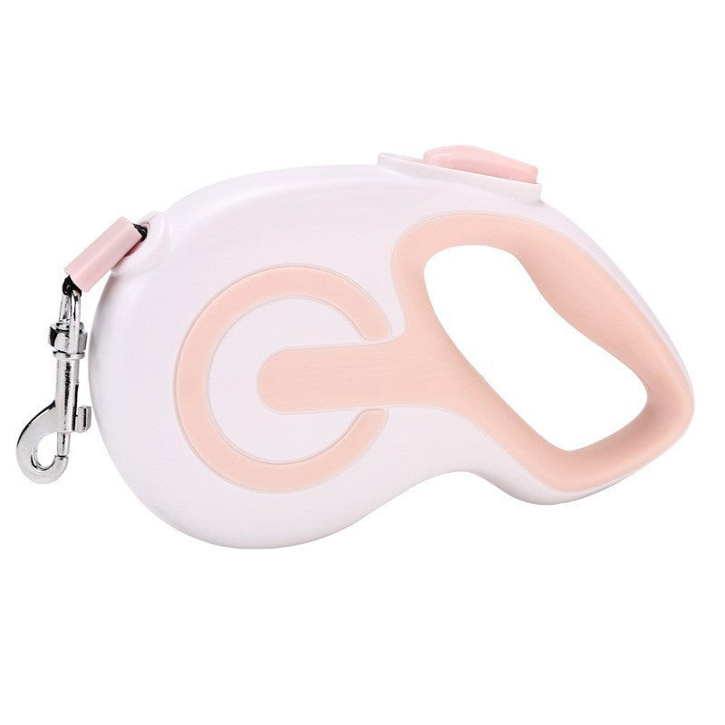 Pink 3 Meter Retractable Dog Leash | Ergonomic Anti-Slip Grip | Heavy Duty Nylon Rope for Small to Medium Dogs