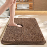 Brown 50*80cm Luxury 3.5cm Shag Bath Mat | Silver Ion Antibacterial Technology | Quick Dry Non-Slip TPR Bathroom Rug