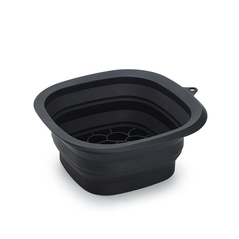 Black Collapsible Silicone Face Ice Basin | Portable Cold Therapy and Beauty Tool | Multi-Use Facial Spa