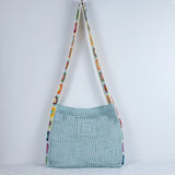 Blue Chic Bohemian Hollow Knit Tote Bag | Large Capacity Crossbody Shoulder Bag | Versatile Casual Holiday Style