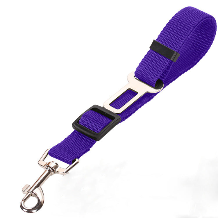 Purple 5PCS Universal Adjustable Pet Car Safety Seat Belt | Heavy Duty Retractable Harness Restraint | Anti-Jump Window Safety Clip