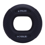 Black 90/100LB 2-Pack Silicone Hand Grip Strengthener Rings - Dual-Resistance Finger Exerciser and Forearm Trainer for Muscle Recovery and Carpal Tunnel Prevention