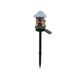 Purple House Solar Powered Mushroom House Garden Stake Lights - Outdoor Waterproof Resin Landscape Decorative Lamps with Warm LED Glow for Patio, Lawn, and Yard