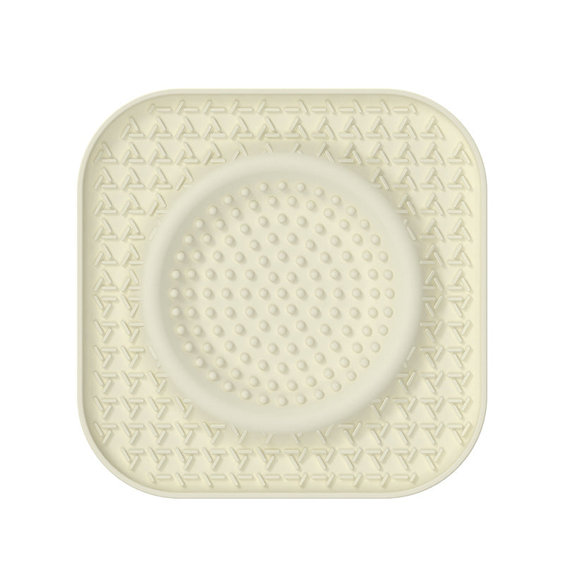 S Beige 2-Pack Premium Silicone Pet Lick Mat - Slow Feeder for Dogs and Cats with Powerful Suction Base - Anxiety Relief and Boredom Buster for Grooming and Bathing