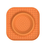 S Orange 2-Pack Premium Silicone Pet Lick Mat - Slow Feeder for Dogs and Cats with Powerful Suction Base - Anxiety Relief and Boredom Buster for Grooming and Bathing