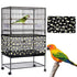M Black Flower【Height 20, Circumference 170】 Large Bird Cage Seed Catcher Net Cover - Adjustable Mesh Guard Splash-Proof Dust Cover for Indoor Outdoor Cages