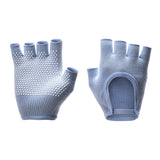 Blue 2-Pack Women's Non-Slip Yoga Gloves - Open Back Half Finger Cotton Stretchy Grip Gloves for Aerial Yoga, Pilates, and Fitness