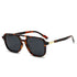 Brown Retro Double Bridge Square Frame Polarized Sunglasses - Driving Sun Protection Eyewear