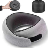 Light Grey Ergonomic Memory Foam Travel Neck Pillow - U-Shaped Support for Naps & Journeys