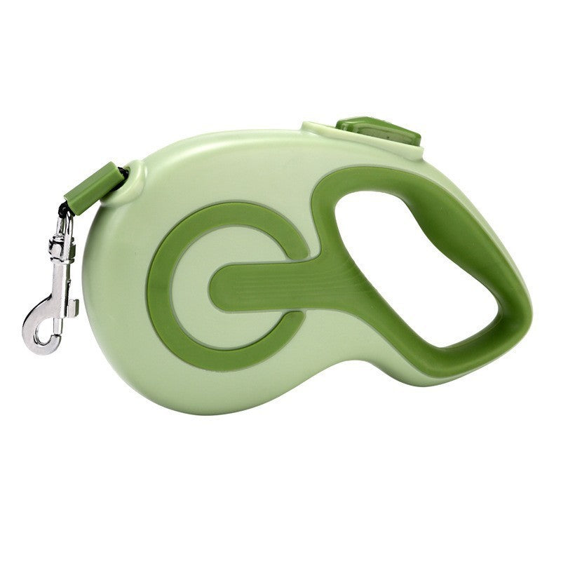 Green 5 Meter Retractable Dog Leash | Ergonomic Anti-Slip Grip | Heavy Duty Nylon Rope for Small to Medium Dogs