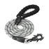 Grey High Strength Nylon Rope Dog Leash | 1.5M Heavy Duty Lead with Anodized Frog Clip | Padded Comfort Handle for Training