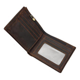 Dark Brown Vrtical Stroke Men's Vintage Wallet Multi-Card Slots Large Capacity Coin Purse Casual Clutch Bag for Everyday Use