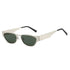 Silver Frame Green Sheet Retro Cat-Eye Metal Sunglasses for Women - UV Protection Stylish Streetwear Shades