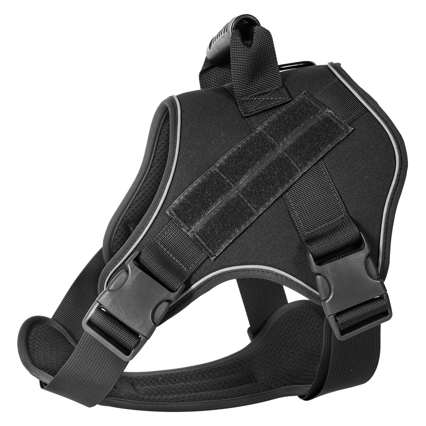 XL Black Professional Tactical No-Pull Dog Harness | Reflective Breathable Mesh Vest | Heavy Duty Training Gear with Control Handle