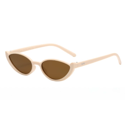 Lotus root Powder-coated Tea Leaves 2PCS Fashionable Cat-Eye Sunglasses for Women - Retro INS Style UV Protection Shades