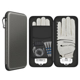 Grey Golf Glove Bag with Dual Glove Support Frame & Hook - Convenient Storage for Tees, Ball Markers and Golf Accessories