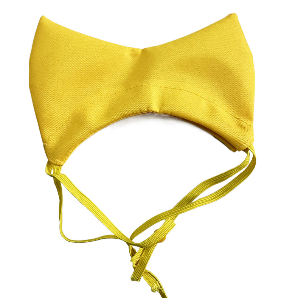 Yellow Professional 2-Piece Adjustable Waterproof Pet Shower Cap | Ear Protection for Cats and Dogs | Bathing and Swimming Accessory
