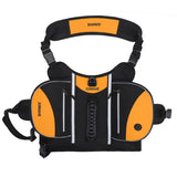 Orange Reflective Dog Saddle Harness with Storage Bags - Adjustable Pet Backpack for Outdoor Adventures