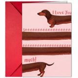 10-Pack Adorable Dachshund Valentine's Day Greeting Cards with Red Envelopes | Funny Long Dog I Love You Anniversary Cards