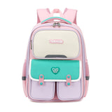Pink-green Lightweight Kids School Backpack | Large Capacity Multi-Pocket Travel Bag | Ergonomic Primary Student Daypack