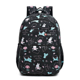 Black Premium Large Capacity Cute Cartoon Student Backpack | Multi-Layered Casual School Bag | Ergonomic Travel Daypack for Kids 46cm