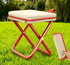 Red Heavy Duty Portable Folding Stool | Compact Lightweight Camping Seat with Carry Bag | Breathable Oxford Fabric for Fishing & Travel
