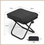Black Premium 2-Piece Portable Folding Stool Set | Lightweight Compact Camping Chairs | Durable Outdoor Seats for Fishing, Picnics, and Hiking