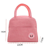 Pink Portable Insulated Lunch Bag for Kids & Adults | Cute Panda Thermal Bento Tote | Lightweight Water-Resistant Meal Prep Bag