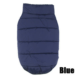 XL Navy Blue Premium Fleece-Lined Pet Winter Vest | Thickened Padded Dog and Cat Coat | Warm Windproof Outdoor Jacket