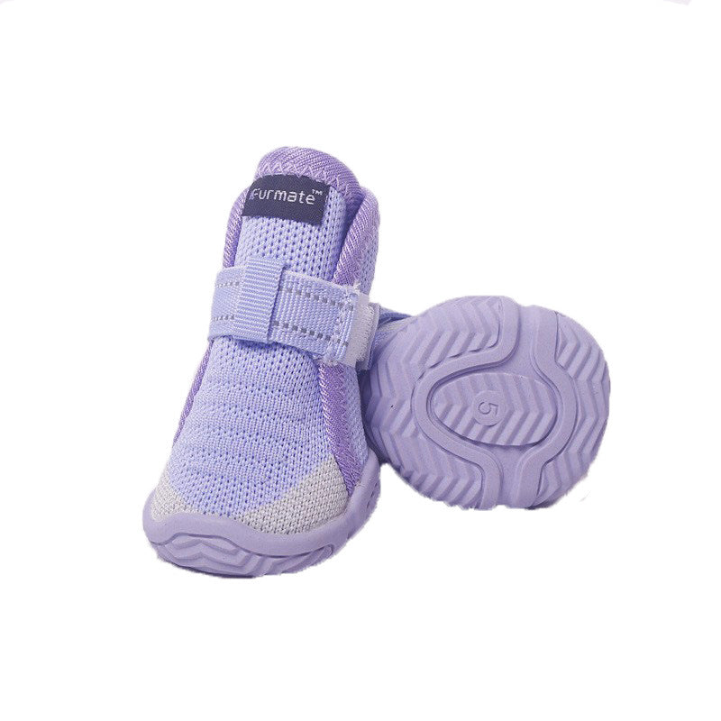 4# Purple Breathable Woven Dog Shoes for Small to Medium Dogs - Non-Slip, Durable, Anti-Dirty Paw Protectors