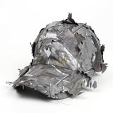 Grey 3D Leaf Camouflage Baseball Cap – American-Style Outdoor Tactical Hat for Hunting, Camping & Survival