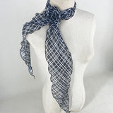 2 Pcs Black Plaid Pattern Rose Flower Thin Scarf – Elegant and Versatile Neck Wrap for Women
