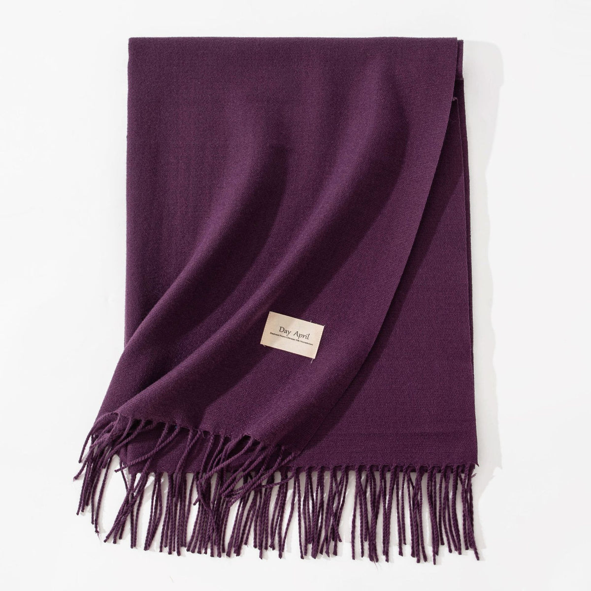 Dark Purple Autumn & Winter Korean-Style Women's Cashmere-Like Scarf – Solid Color, Warm, Versatile Wrap