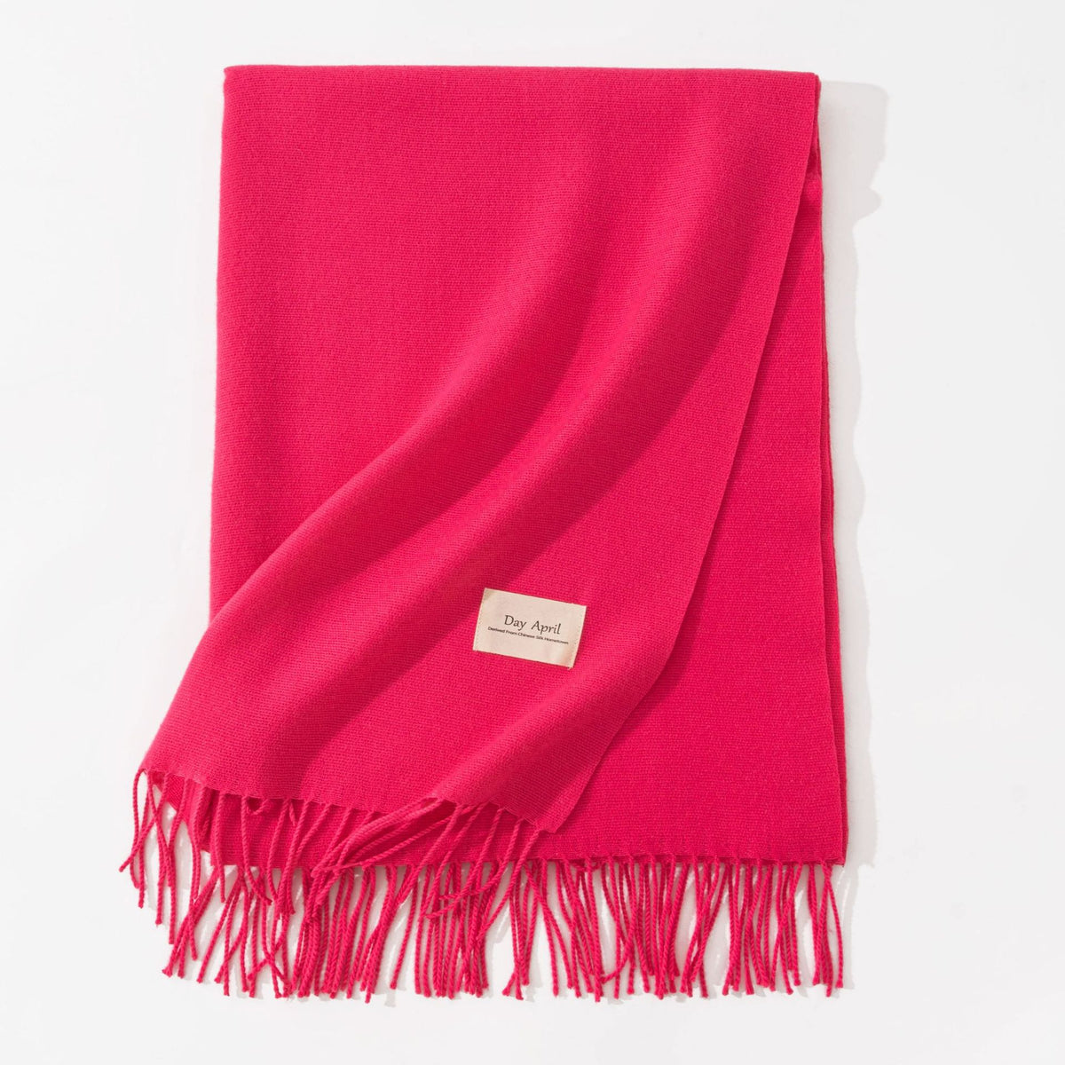 Rose Red Autumn & Winter Korean-Style Women's Cashmere-Like Scarf – Solid Color, Warm, Versatile Wrap