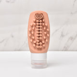 Orange Travel Silicone Refillable Bottle Set – Multi-Functional Soft-Squeeze Dispenser with Built-in Brush (3-Pack)