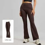 L Coffee High-Waisted Flared Yoga Pants – Sculpting & Slimming Fitness Leggings