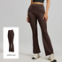 XL Coffee High-Waisted Flared Yoga Pants – Sculpting & Slimming Fitness Leggings