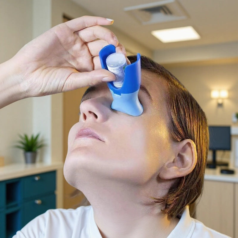 Light Blue and Dark Blue Eye Drop Applicator – Safe & Hygienic Eyedrop Dispenser for Precise Application