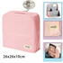 Pink Magnetic Compartmentalized Standing Cosmetic Bag – Large Capacity with Mirror, Travel Makeup Organizer (26×10×26 cm)