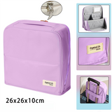 Purple Magnetic Compartmentalized Standing Cosmetic Bag – Large Capacity with Mirror, Travel Makeup Organizer (26×10×26 cm)