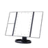 Black 360° Rotating LED Tri-Fold Makeup Mirror – 22-Bulb Illuminated Vanity Mirror with 1X/2X/3X Magnification