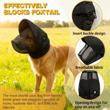 Size XL Black Mesh Net Hood for Dogs – Protective Face Cover Against Insects, Debris, and Oral Ingestion