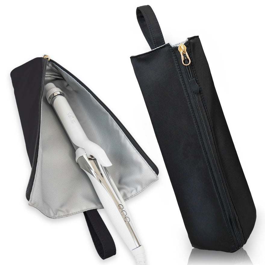 Black Heat-Resistant Styling Tool Organizer – Compact, Hanging Storage Pouch for Hair Tools