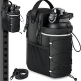 Black Magnetic Water Bottle Holster – Large-Capacity, Crossbody Carry Pouch for Outdoor & Gym Use