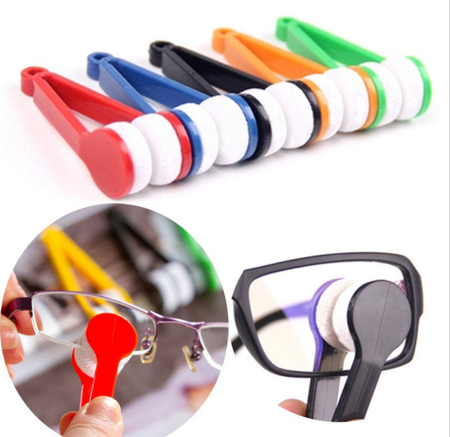 10 Pcs Color mixing Portable Eyeglass Cleaning Clip - Dual-Sided Microfiber Tongs for Safe, Streak-Free Lens Care