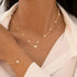 Gold Double-Layer Heart Charm Necklace and Bracelet Set – Women’s Layered Jewelry Set