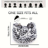 White Leopard print Yoga Headband – Elastic Sweat-Wicking Hairband for Women