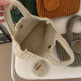 Brown Handcrafted Crochet Tote Bag – Vintage-Style Woven Cotton-Yarn Look Bag
