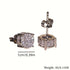 Gold Unisex Round Crystal Stud Earrings – Full-Pave Micro-Set Alloy Ear Jewelry